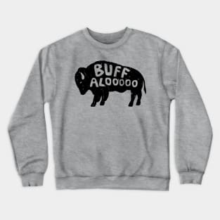 Distressed Lucky Buffalo Design Crewneck Sweatshirt